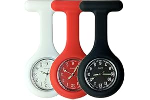 SIBYTECH Nurse Watch Brooch, Silicone with Pin/Clip, Glow in Dark, Health Care Nurse Doctor Paramedic Medical Brooch Fob Watch