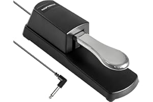 Waptrax Sustain Pedal Universal with Polarity Switch for Keyboards, Digital Piano, MIDI and Synthesizer