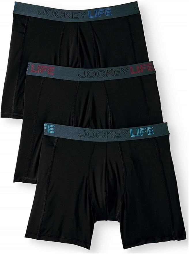 Jockey Life 3Pack Men's Fresh Microfiber Stretch Long Leg Boxer Briefs