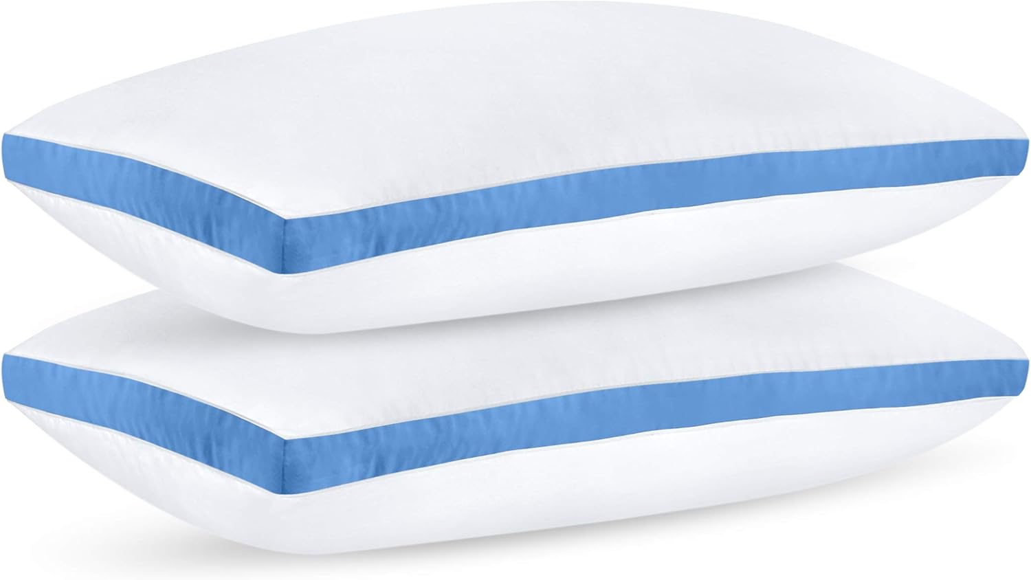 Utopia Bedding Gusseted Pillow (2-Pack) Premium Quality Bed Pillows - Side Back Sleepers - Blue Gusset - Queen - 18 x 26 Inches: Home & Kitchen