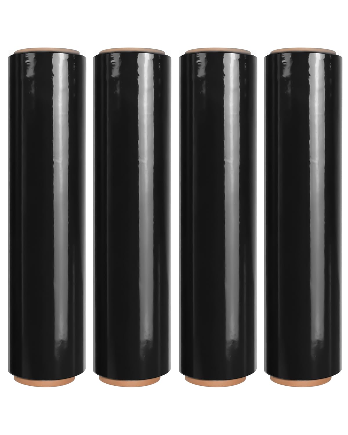 Photo 1 of 18" Black Stretch Wrap Roll, Heavy Duty 18 Inch 1500ft Shrink Wrap Roll, 80 Gauge Industrial Strength Stretch Film Plastic Wrap for Pallet Wrapping Shipping Moving(4 Pack)