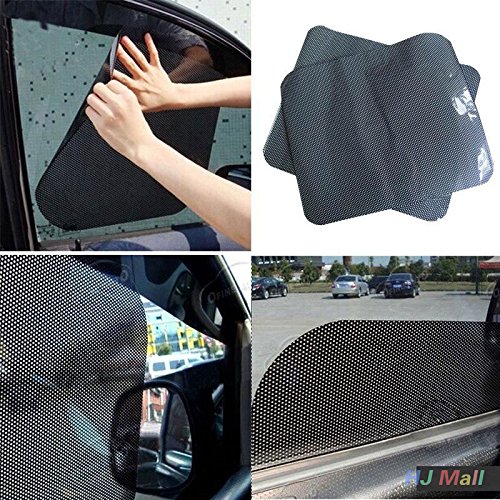 Leaftree 2 Pcs Black Car Rear Window Side Sun Shade Cover Block Static Cling Visor Shield Screen