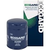 ECOGARD X2500 Spin-On Engine Oil Filter for Conventional Oil - Premium Replacement | Fits 2014-2026 Chevrolet Silverado 1500, GMC Sierra 1500 5.3L, 6.2L; 2011-2026 Ford F-150 3.5L, 5.0L, Mustang 5.0L