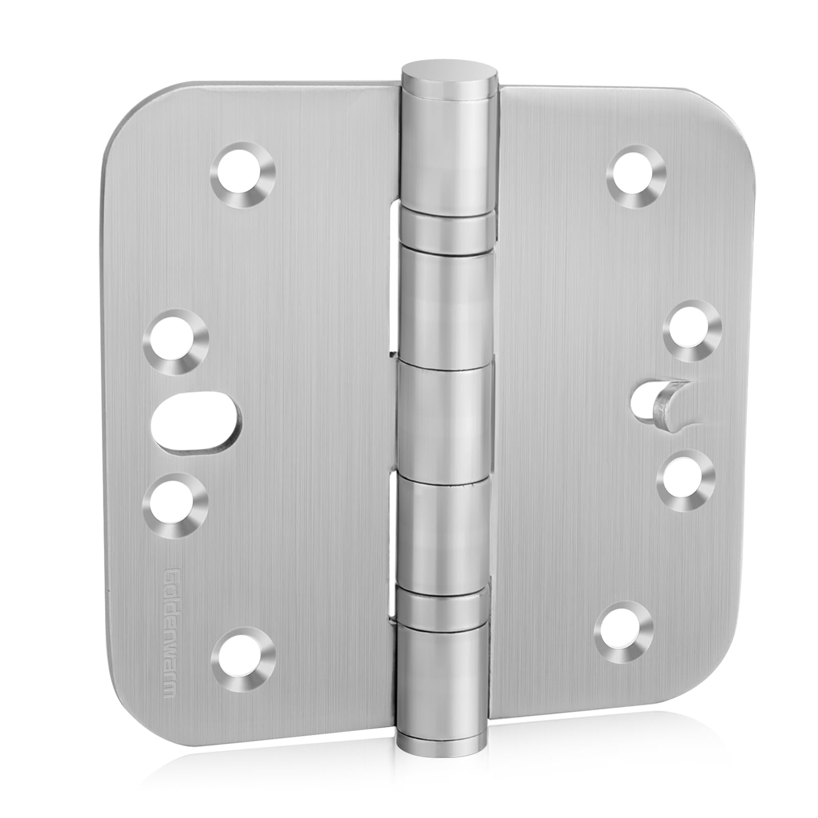 Photo 1 of goldenwarm 6 Pack Ball Bearing Security Door Hinges for Exterior & Interior Doors 4inch Satin Nickel Brushed Stainless Steel Heavy-Duty Hinges for Outswing Doors, 5/8'' Radius Corners