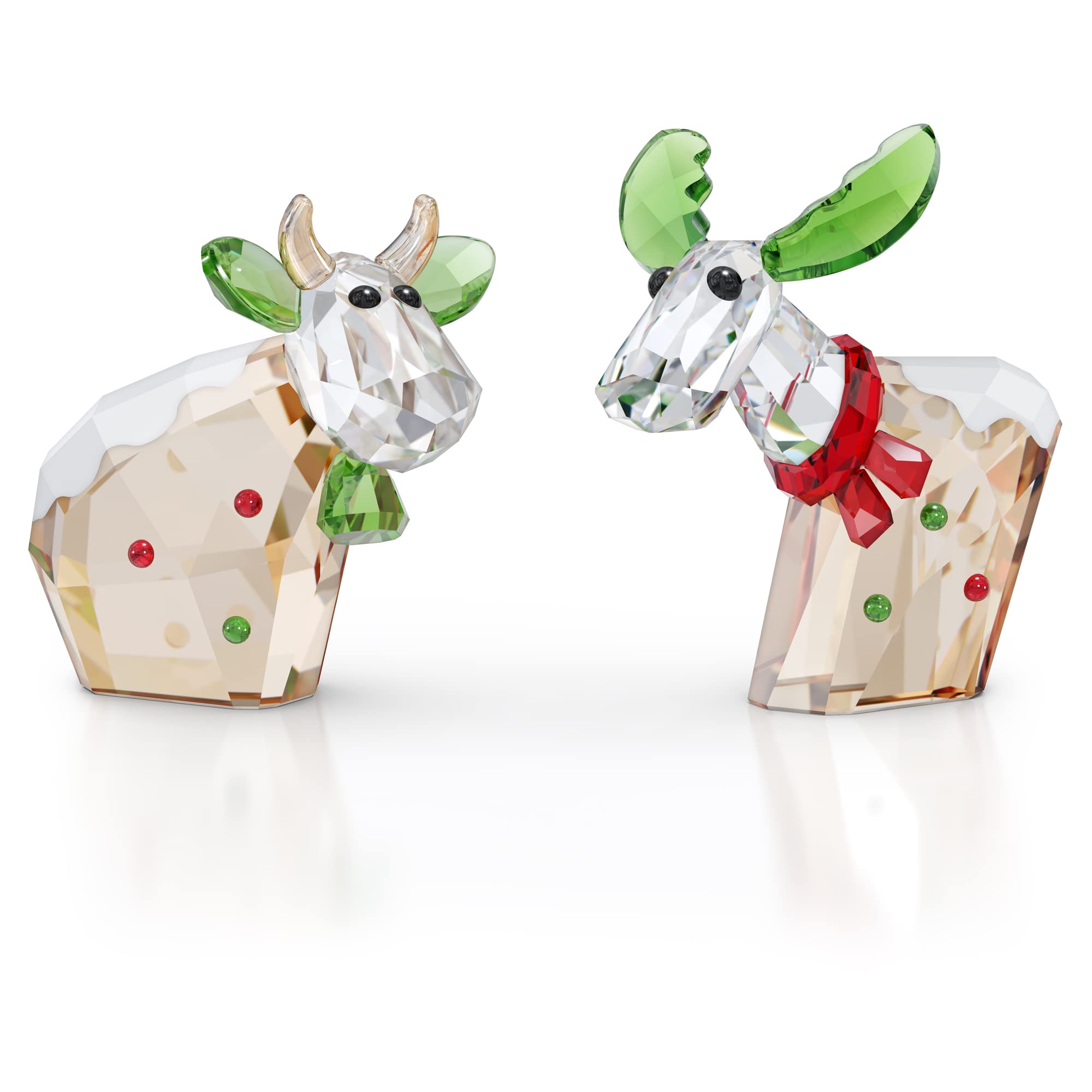 Swarovski Mo & Ricci Ornament, Clear, Red and Green Crystals from the Mo & Ricci Collection