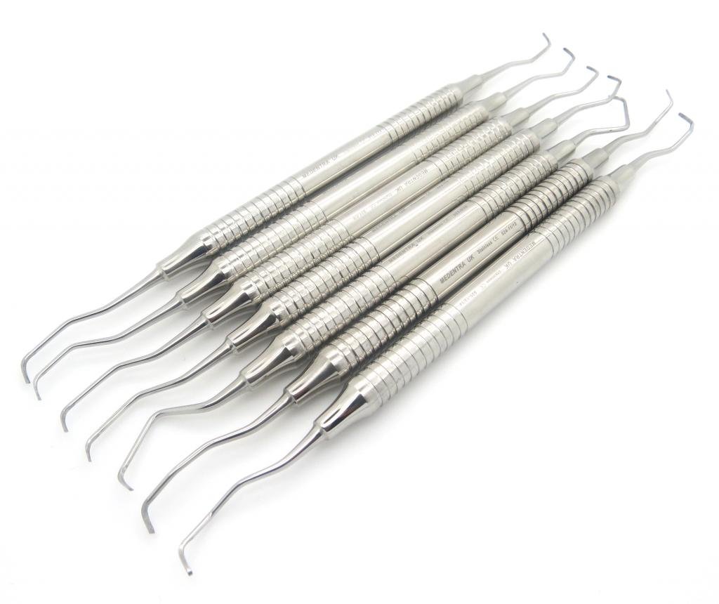GRACEY CURETTE SET OF 7 PERIODONTAL CURETTES HOLLOW HANDLE Industrial & Scientific
