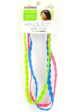 Amazon Com Scunci No Slip Grip Evolution Hair Bands 3 Count