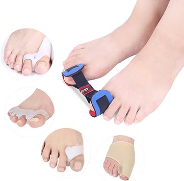 Amazon Co Jp Fonice 外反母趾矯正パッド 足指矯正サポーター ５点セット ゲル足指セパレータ 足矯正 衝撃吸収サポーター 親指保護用 足の痛み サポート 外反母趾ベルトスポーツ ウォーキング 男 女適用 シューズ バッグ