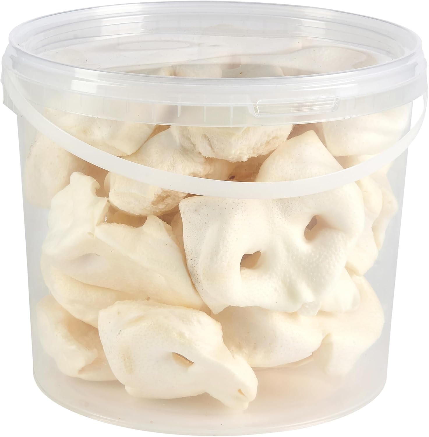 Premium Puffed Pig Snouts Dog Treats, 5L Tub