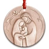 CHOANG Holy Family Tradition Ornament 2025 - Religious Nativity Scene Ornament, Christian Holiday Keepsake Gift - Mary, Joseph & Baby Jesus Ceramic Christmas Tree Hanging Decor