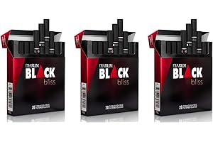 THE FRUGAL SMOKER Djarum Black Bliss Ruby Tobacco & Nicotine Free Clove Filtered Cigarettes - 3 Boxes of 20 (60 total) - incl. Frugal Smoker Sticker