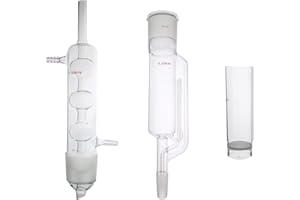 Laboy Glass Soxhlet Extraction Set, 55/50 & 24/40 Joints, 300 mm Allihn Condenser & Glass Thimble, Fits 1000 mL 24/40 Boiling Flask (Flask Not Included), Borosilicate 3.3 Glass