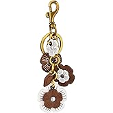 ZOONAI Flower Bag Charms for Women, Cute Leather Flower Keychain for Backpack, Floral Keyring Holder Wallet Purse Decorations