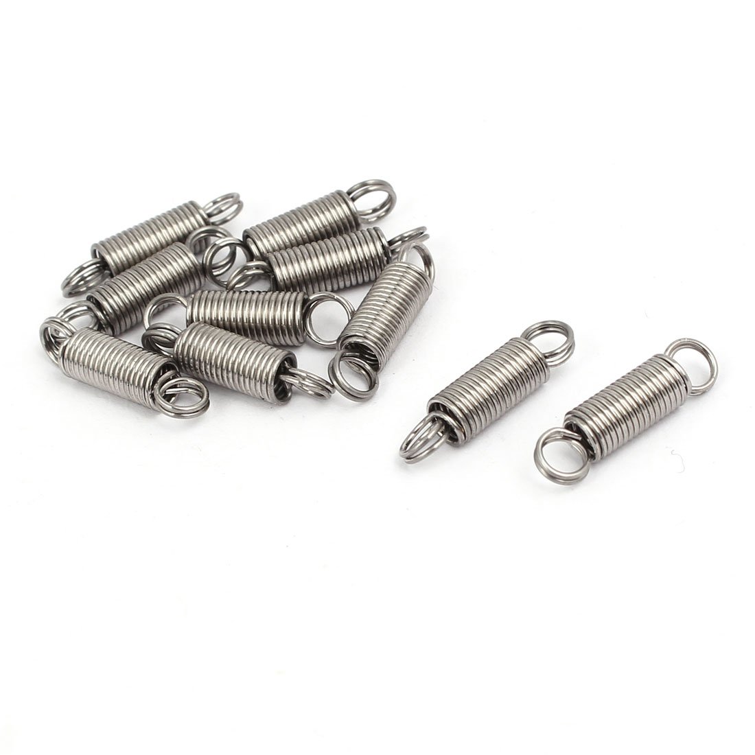 sourcingmap 0.6mmx5mmx20mm 304 Stainless Steel Tension Springs Silver Tone 10pcs