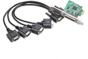 IO Crest 4 Serial Ports PCI-e Controller Card with Fan-Out Cable and Bundled Low Profile Bracket SI-PEX15038