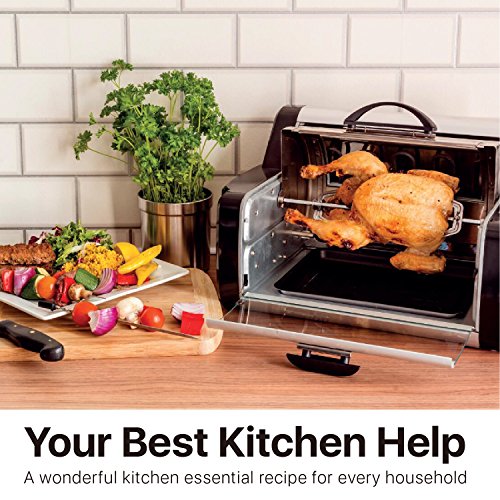 Flexzion Rotisserie Toaster Oven Grill Countertop Kebab Electric
