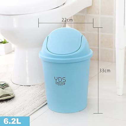 Desktop Trash Can Mini Mini Trash Cans Household Living Room Bedroom Cute Table Trash Can 6 2 L Blue