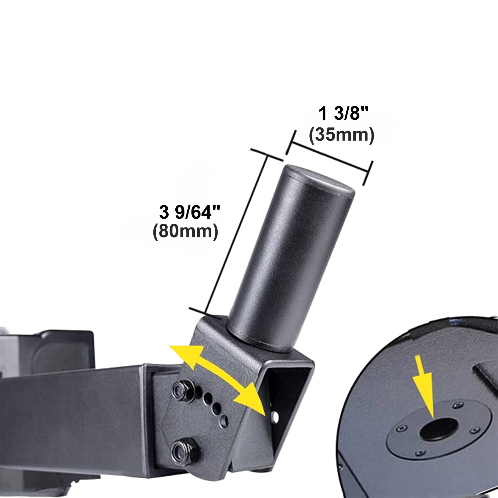 HW-339 Wall Mount Speakers Brackets Support up to 100lbs Swivel & Tilt, PA Speaker Wall Mount for Large Speakers, Mounting Screws Hidden(2 Packs, Black)