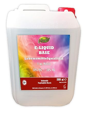 LAGUNA E Liquid Base 5L 70 PG/30 VG'für mehr Geschmack' PUR Vape OHNE Nikotin 0 5000 ml OHNE Nikotin