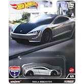 Hot Wheels Tesla Roadster Safari Vehicle for 3 Kids Years Old &amp; Up, Premium Collection of Car Culture 1:64 Scale Vehicles