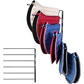 TOMESHA Saddle Pad Rack-Horse Blanket Holder,Extra-Long Rack Arms for Various Accessories,Heavy Duty 180 Degree Swing-Out Wall Mount,Six (6) Well-Spaced,Storage Rack Stand Wall Mount
