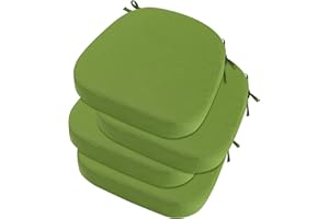 idee-home Outdoor Chair Cushions Set of 4, Waterproof Patio Furniture Cushions with Ties, Thick Outdoor Cushion Seat Cushion Dining Chair Cushions 17" x 16" x 3" Indoor Chair Pads Green