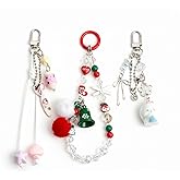 Jekvill 3 Pcs Aesthetic Y2K Keychain Accessories Bunny Dog Cat Keychain Pendant Star bow baseball pendant Bag Charms Backpack Handbag Charms Christmas Gifts