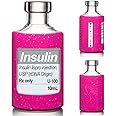 Sugar Medical Insulin Vial Protective Sleeve. Silicone Cover to Protect Your Insulin Vial from Breaking. Fits 10ml Insulin Brands. (Glitter Pink)