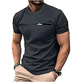 RoseSeek Men's Color Block Short Sleeve Tee Shirts Casual Crewneck T Shirt Trendy Summer Tops