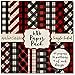 6x6 Pattern Paper Pack – Red & Black Buffalo Check - for 7 Scrapbook Premium Specialty Paper Single-Sided 6