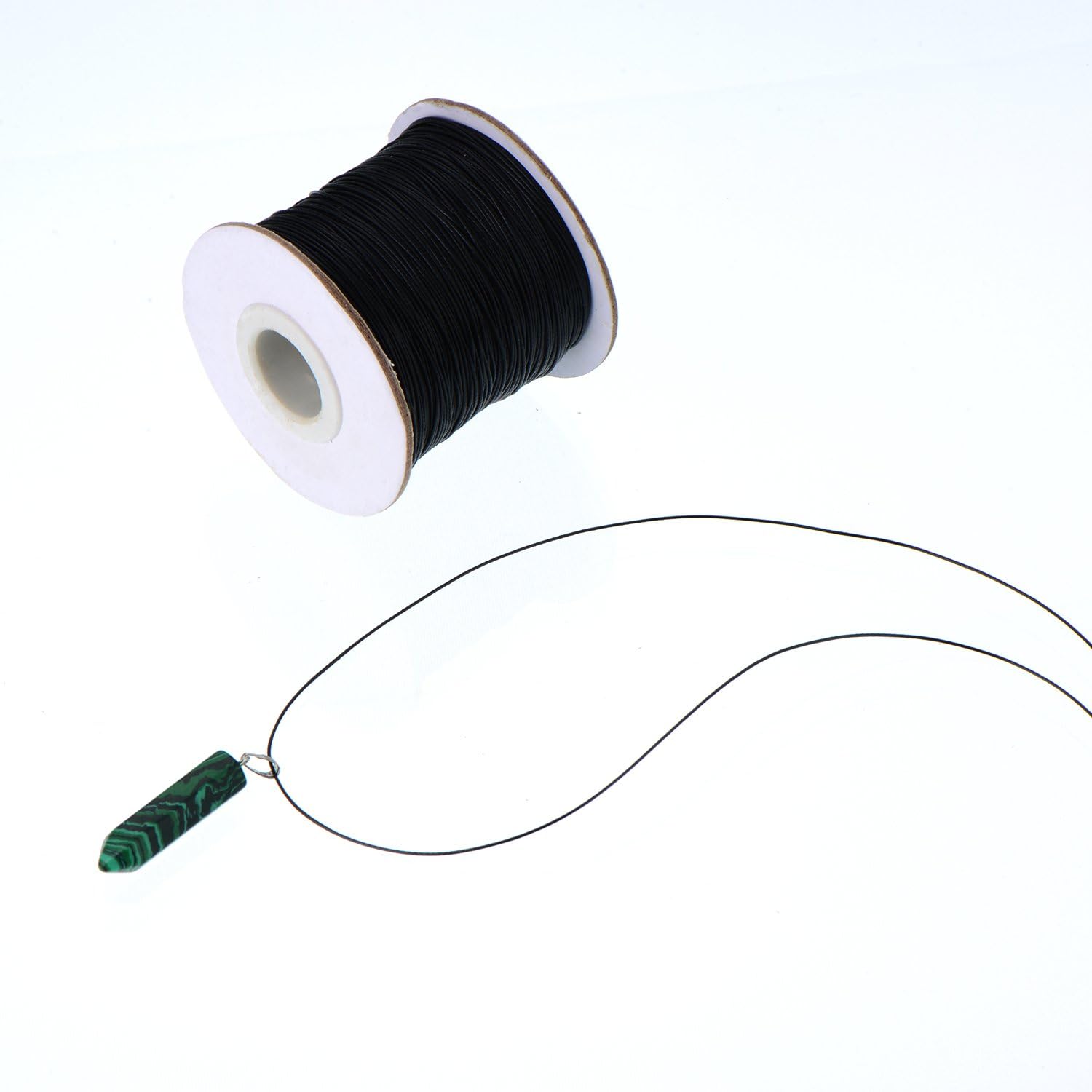 Waxed Cord Imitation Leather Thread Braided Waxed String, Black (160