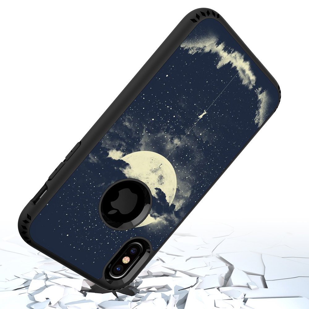 iPhone X Case, MagicSky Shockproof Slim Corner Protection with Resilient Shock Absorption Rubber Protective Case Cover for Apple iPhoneX - Night Sky
