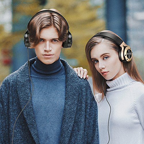 Headphones with Microphone Over Ear Stereo Bass Foldable Lightweight Wired Headphones, Computer Cellphone TV Laptop Tablet Small Headset for Women Men Kids Boys Girls, Sound Intone, Black