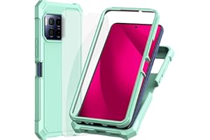 Ailiber for REVVL 7 Pro 5G Case with Screen Protector, Dual Layer Structure Protection, Shockproof Corners TPU Bumper, Silicone Cell Phone Case for T-Mobile Metro REVVL 7 Pro 5G-Mint Green