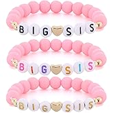 Taouzi Big Sister Bracelet Big Sister Gift Handmade Colorful Beaded Bracelets Birthday Jewelry Gifts 3Pcs