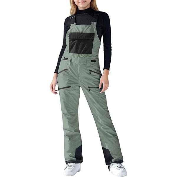 CREATMO US Women’s Snow Pants Ski Bibs Waterproof Insulated Winter Snowboardcargo Rose Red