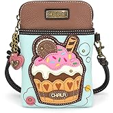 CHALA Foodie Collection Cell Phone Crossbody Purse-Women PU Leather/Canvas Multicolor Handbag with Adjustable Strap