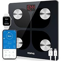 RENPHO Rechargeable Bluetooth Body Fat Scale, Elis 1 Smart Bathroom Digital Weight Scale with Smartphone App, Body Compositio