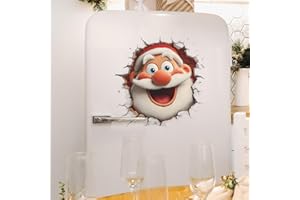 GENERIC 2 Sheets Cute Christmas Wall Decals Peel and Stick 3D Wall-Breaking Santa Claus Wall Stickers Vinyl Winter Xmas Decor for Refrigerator Bedroom Living Room Home Christmas Party Decorations