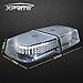 Xprite White and Amber/Yellow 240 LED Emergency Hazard Warning Mini Beacon Light Bar w/Magnetic Base for Law Truck Car Enforcement Snowplow Safety Strobe Lights