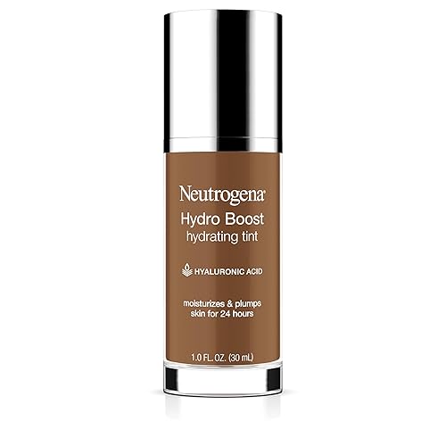 Neutrogena Hydro Boost Hydrating Tint Foundation Makeup for Dry Skin, with Hyaluronic Acid, Lightweight Oil-Free Water Gel, Non-Comedogenic, 135 Chestnut Color 1.0 fl. oz