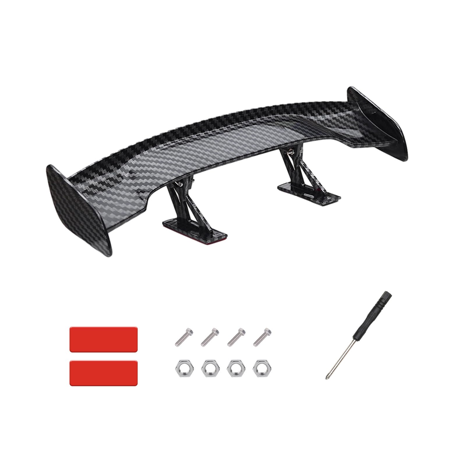Photo 1 of Augeny Car Mini Spoiler Wing, 9.8 Inch Carbon Fiber Car Rear Tail Wing Without Perforation, Universal Auto Mini Tiny Trunk Spoiler, Vehicle Exterior Decor Accessories for Men Women (Carbon Fiber)
