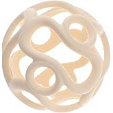 Silicone Teething Ball Toy, Tactile Sensory Ball Toy for Babies, Easy to Hold Design, Stretchy, Squisly, Soft (Milky White)