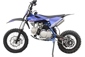 X-PRO 125cc Dirt Bike, Blue, 14" Front and 12" Rear Fat Tire, Steel Tube Frame, 4 Speed Transmission, Quicker Start, Cradle Type, Assembly Required