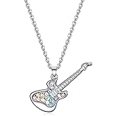 VEEHOO Violin/Guitar/Piano/Trumpet/Saxophone/Harp/Drum/Cello Necklace for Girls Women,Music Lover Jewelry Gifts for Women Girls