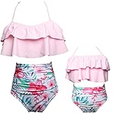 Mommy and Me Swimsuits High Waisted Family Matching