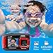 Ivation 20MP Underwater Waterproof Shockproof Digital Camera & Video Camera w/Dual Full-Color LCD Displays – Fully Submersible Up to 10 Feet (Red)