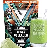 vedge Vegan Collagen Powder - Plant-Based Collagen Supplement for Hair, Skin, Nails, Joint & Gut Health. Collagen Peptides