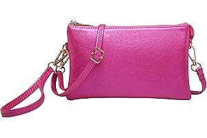 JEN & CO. Riley Small Crossbody Bags Vegan Leather Wristlet Wallets Clutch Purses Shoulder Handbag for Women