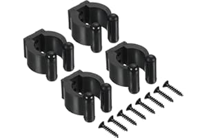 PATIKIL 17mm Dia Billiards Cue Locating Clip Holder, 4 Pack Plastic Snooker Clip for Fishing Rod Pool Cue Rack Storage, Black